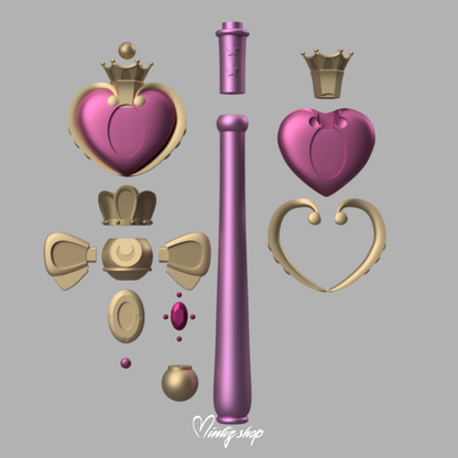 3D Model | Sailor Moon Spiral Heart Moon Rod Crystal version