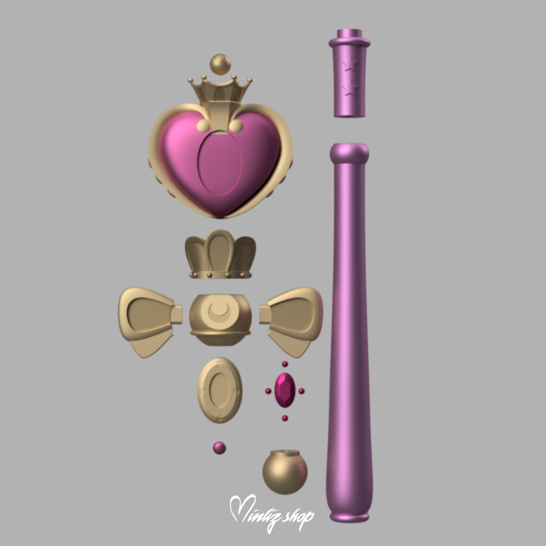 3D Model | Sailor Moon Spiral Heart Moon Rod Crystal version