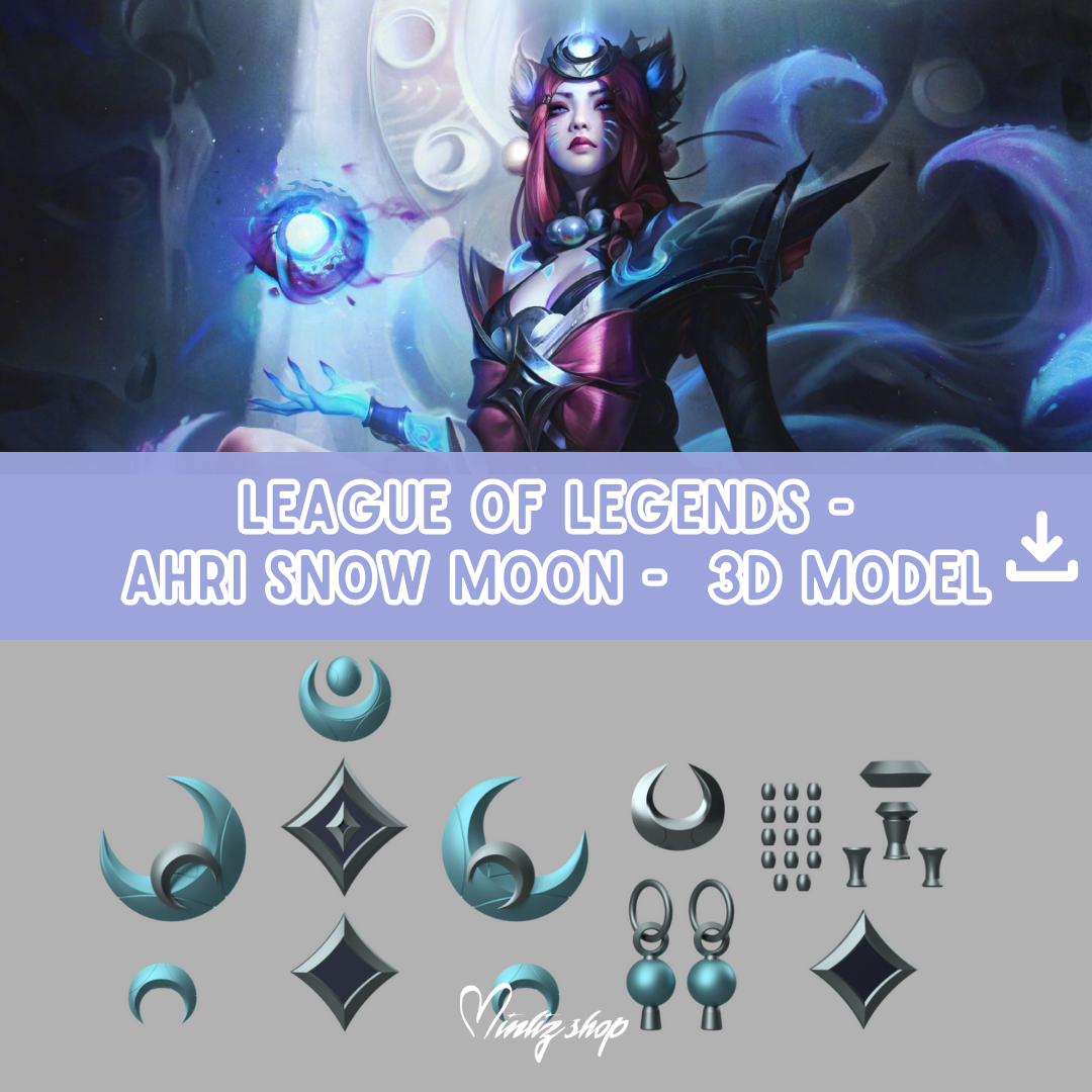 3D Models | Snow Moon Ahri Accessories League of Legends
