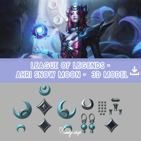 3D Models | Snow Moon Ahri Accessories League of Legends