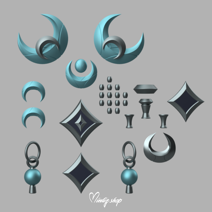 3D Models | Snow Moon Ahri Accessories League of Legends