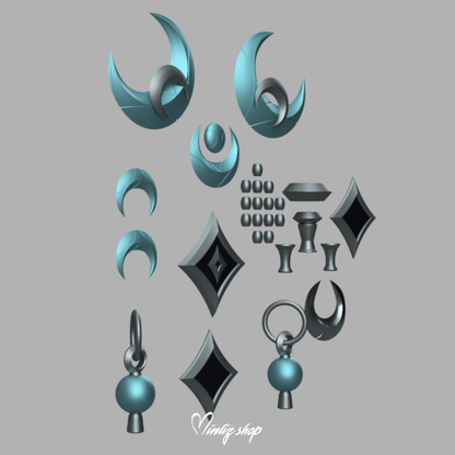 3D Models | Snow Moon Ahri Accessories League of Legends