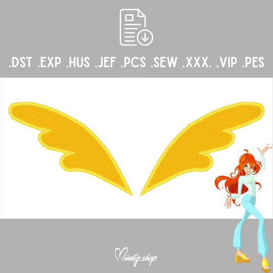 Fichier de broderie | Winx Club Bloom pyjama ailes fichier broderie