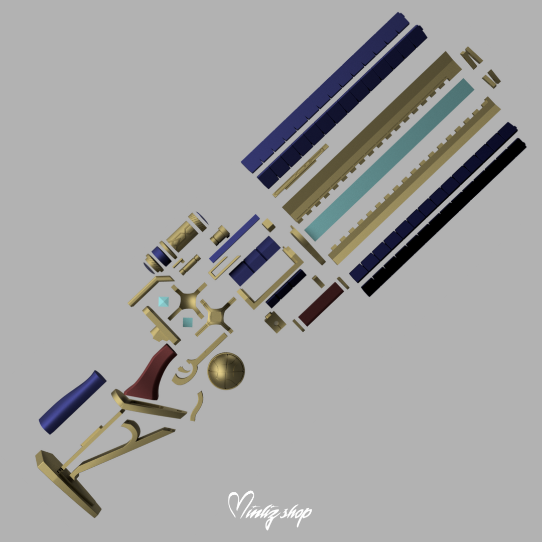 3D Model | Caitlyn Arcane Commander Weapon League of Legends