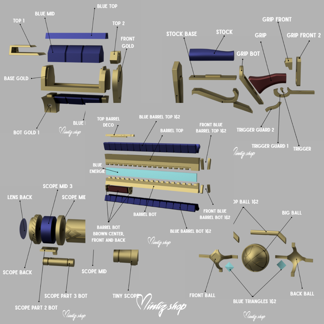 3D Model | Caitlyn Arcane Commander Weapon League of Legends