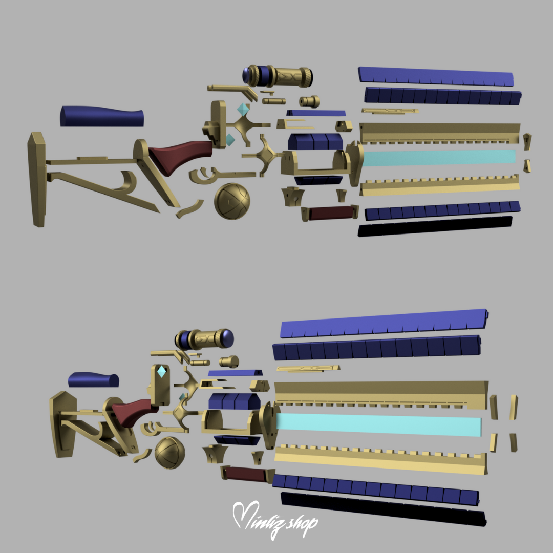 3D Model | Caitlyn Arcane Commander Weapon League of Legends
