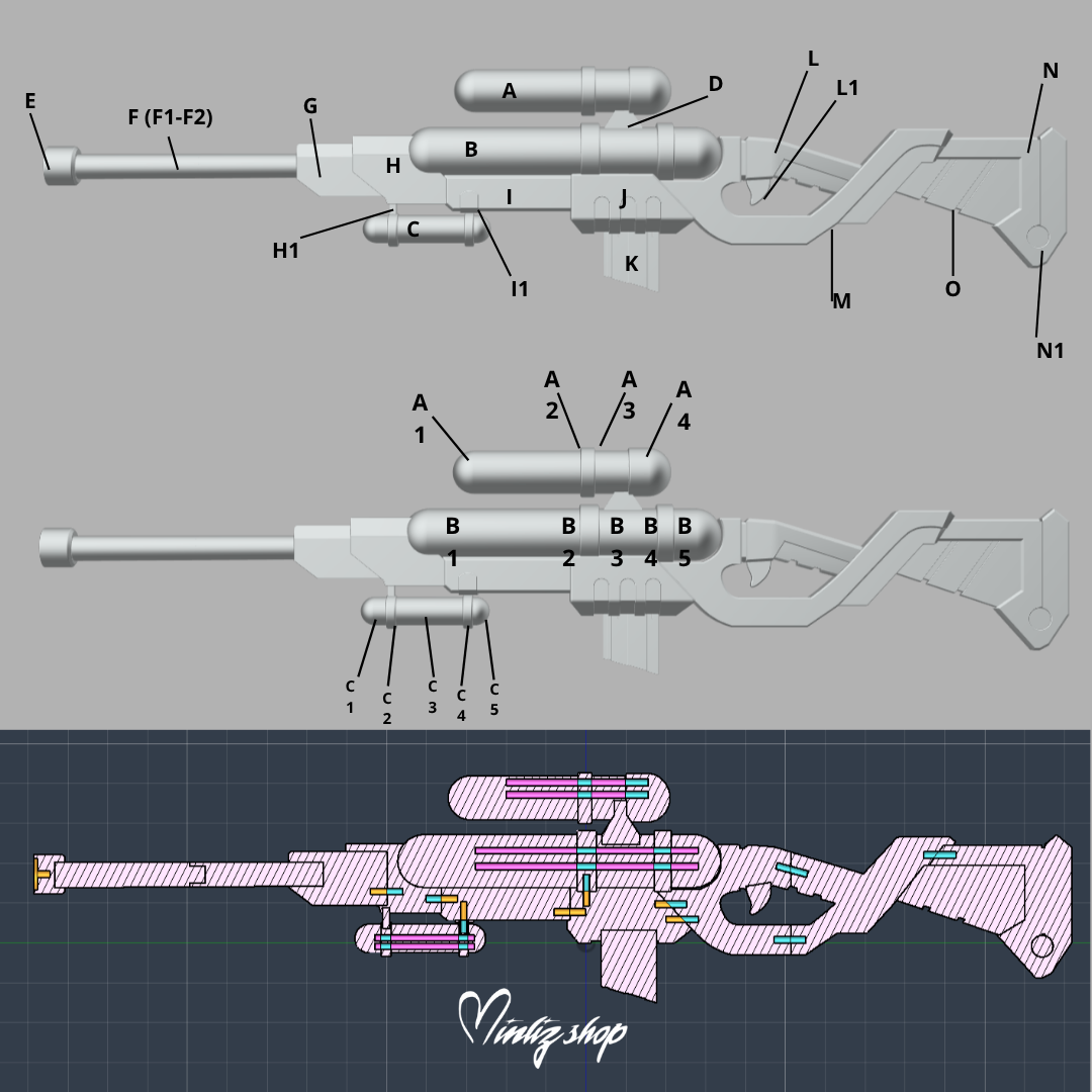 3D Printed Kit | Caitlyn Pool Party Weapon League of Legends