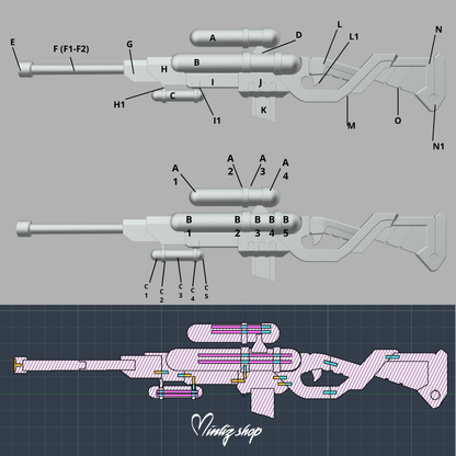 3D Printed Kit | Caitlyn Pool Party Weapon League of Legends