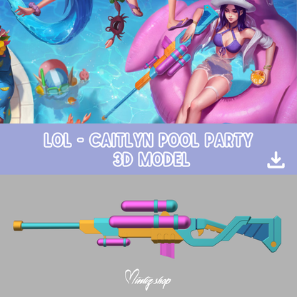 3D Model | Caitlyn Pool Party Weapon League of Legends