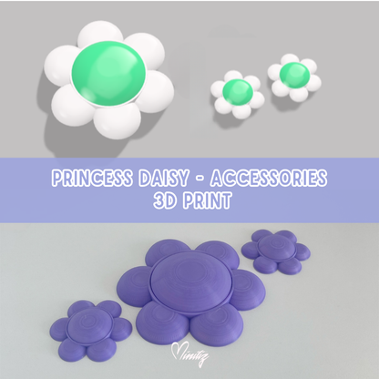 3D Printed Kit | Princess Daisy brooch and earrings
