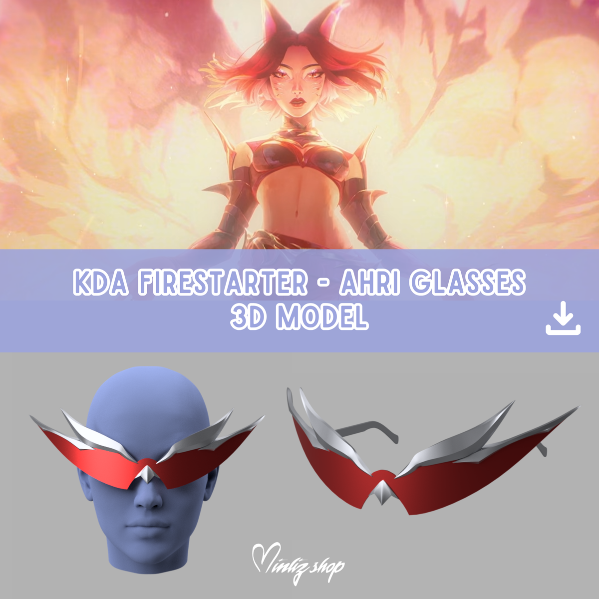 3D Model | KDA Ahri Firestarter Glasses