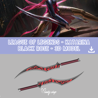 3D Model | Katarina Weapon Prestige Masque of the Black Rose League of Legends.