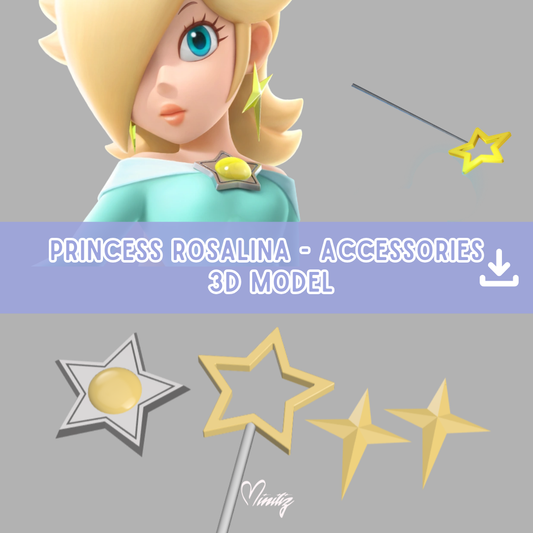 3D Model | Princess Harmony Rosalina brooch, earrings and magic wand