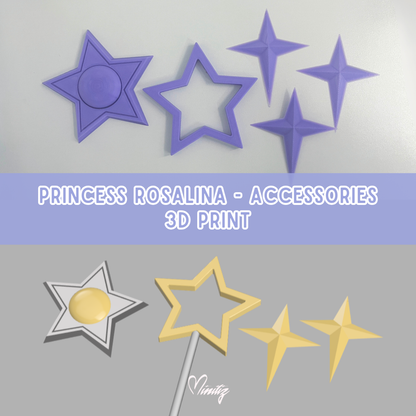 3D Printed Kit | Princess Harmony Rosalina brooch, earrings and magic wand