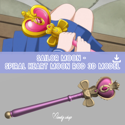 3D Model | Sailor Moon Spiral Heart Moon Rod Crystal version