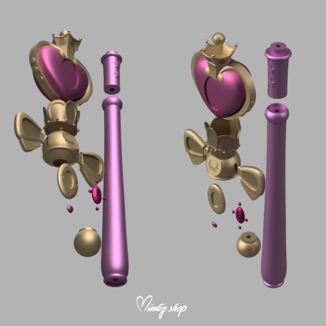 3D Model | Sailor Moon Spiral Heart Moon Rod Crystal version
