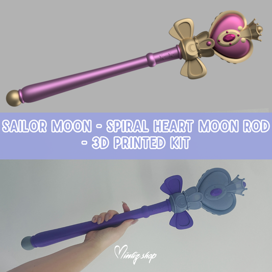 3D Printed Kit | Sailor Moon Spiral Heart Moon Rod Crystal version