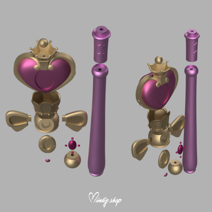 3D Model | Sailor Moon Spiral Heart Moon Rod Crystal version
