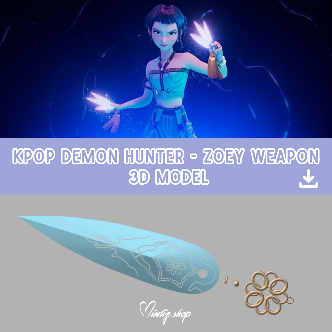 3D Model Kpop Demon Hunters Zoey's weapon / shin-kal